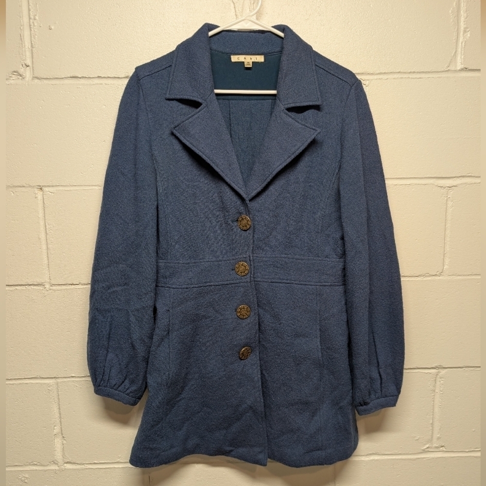 CAbi Merino Wool Aristocrat Blue Coat Women's Medium #707